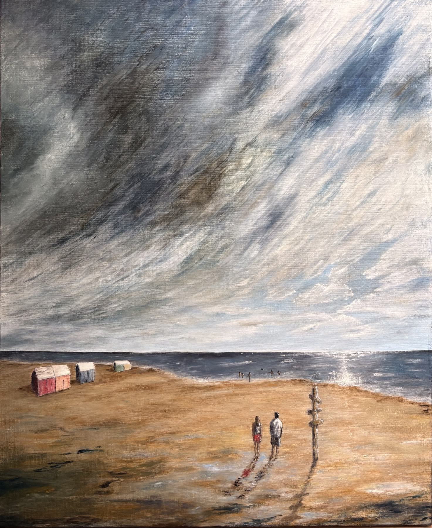 Ciel d'opale — Huile sur toile, 65 × 54 cm, 2025, œuvre originale de Jérôme Wattebled — NoirClair
